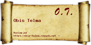 Obis Telma névjegykártya